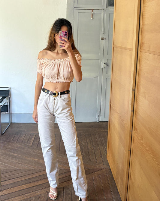 Vintage MEN'S Pepe Jeans Beige Cotton Trousers – Classic 90s Straight-Leg Fit