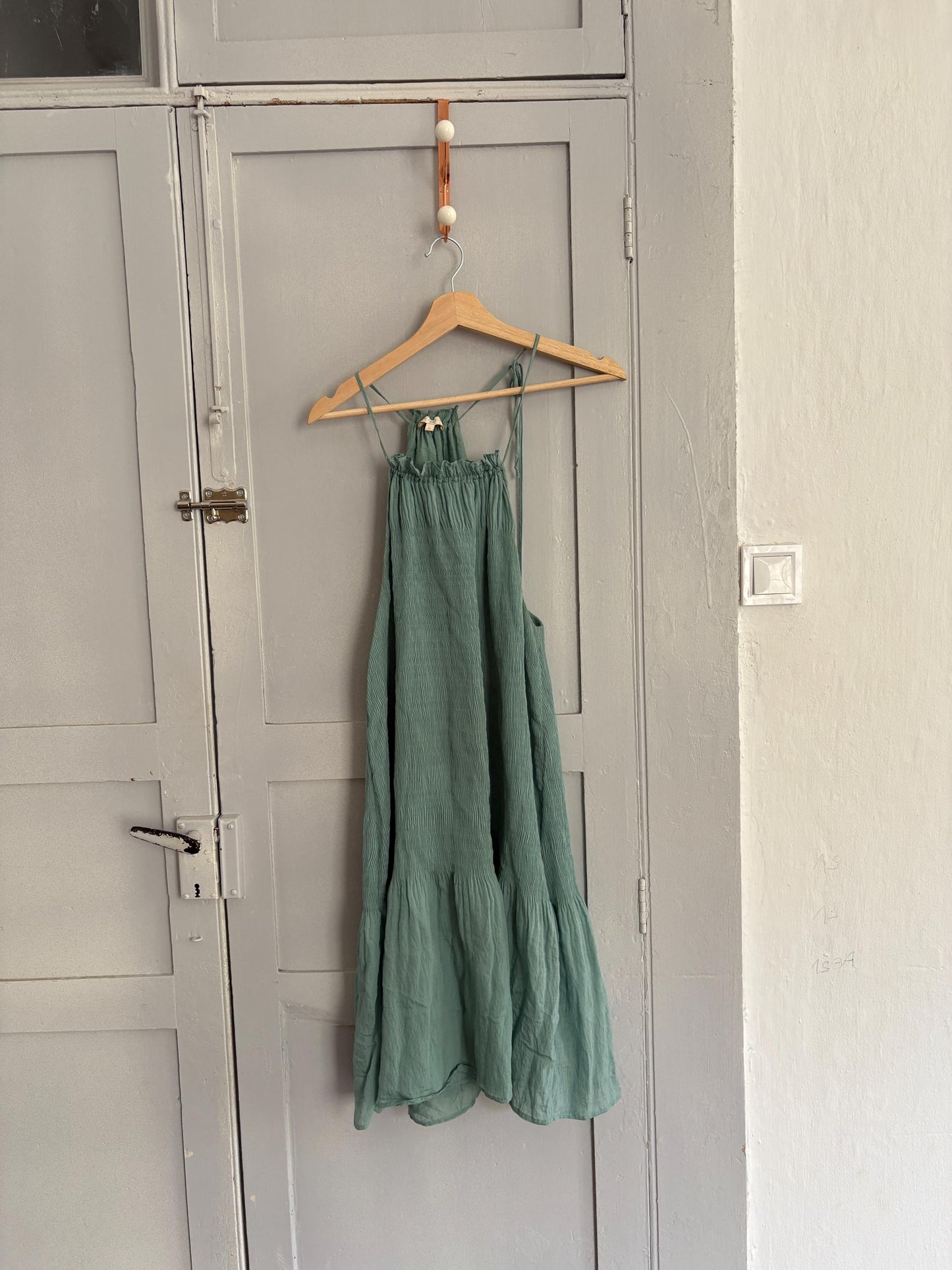 Vintage Intropia Designer Dress, Blue Lightweight Summer Dress, Modal Blend comfortable stylish midi dress