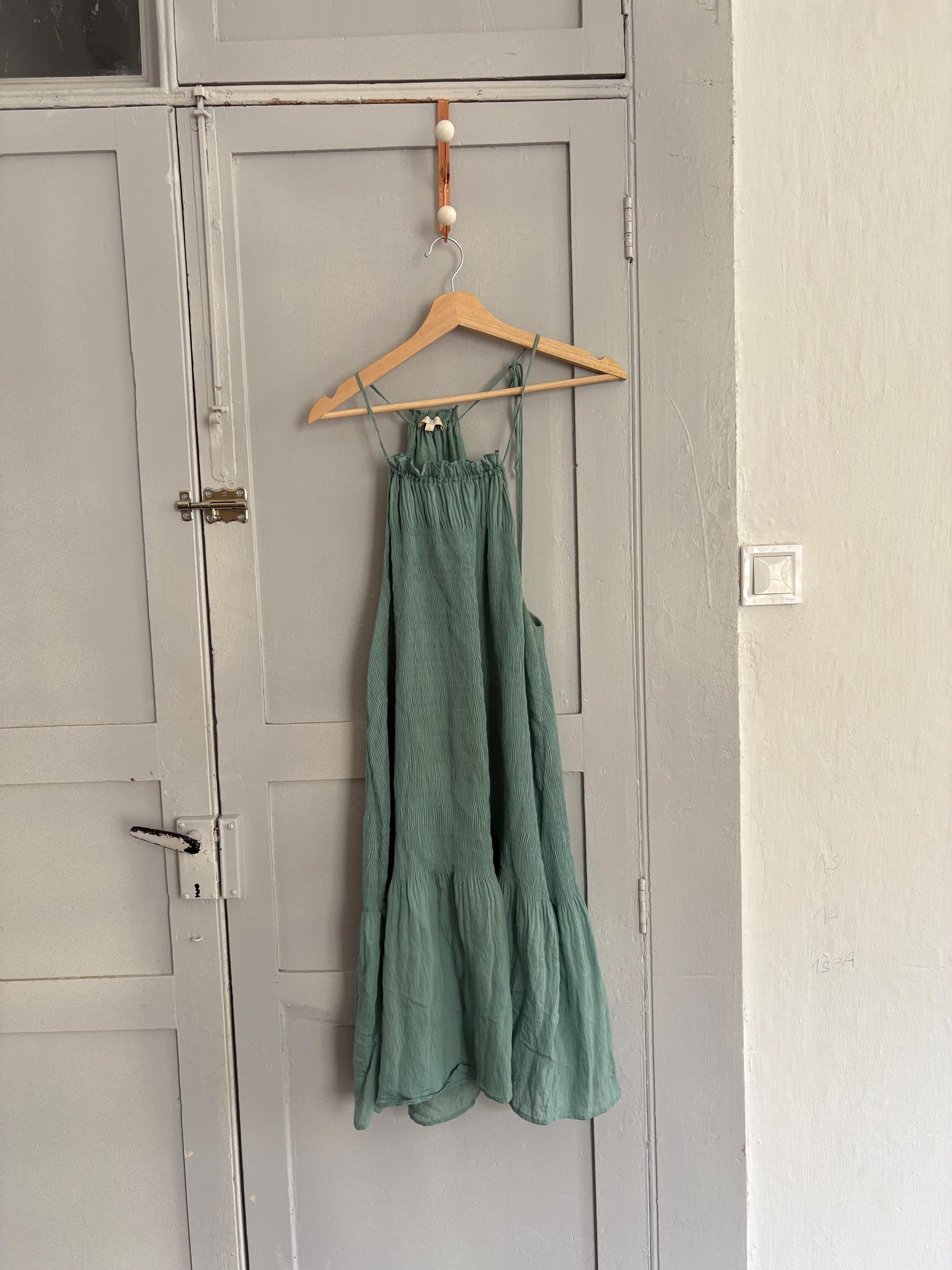 Vintage Intropia Designer Dress, Blue Lightweight Summer Dress, Modal Blend comfortable stylish midi dress