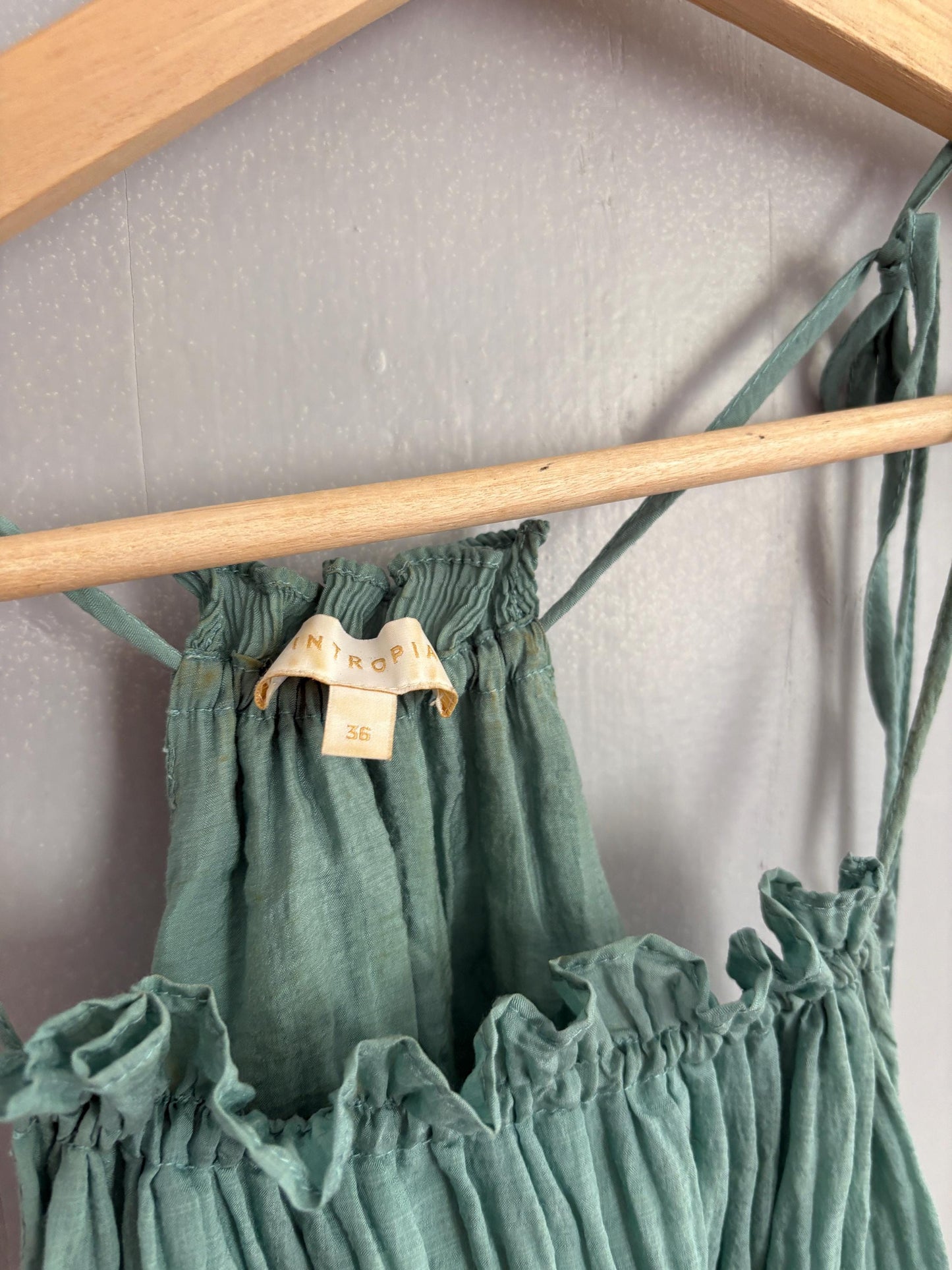 Vintage Intropia Designer Dress, Blue Lightweight Summer Dress, Modal Blend comfortable stylish midi dress