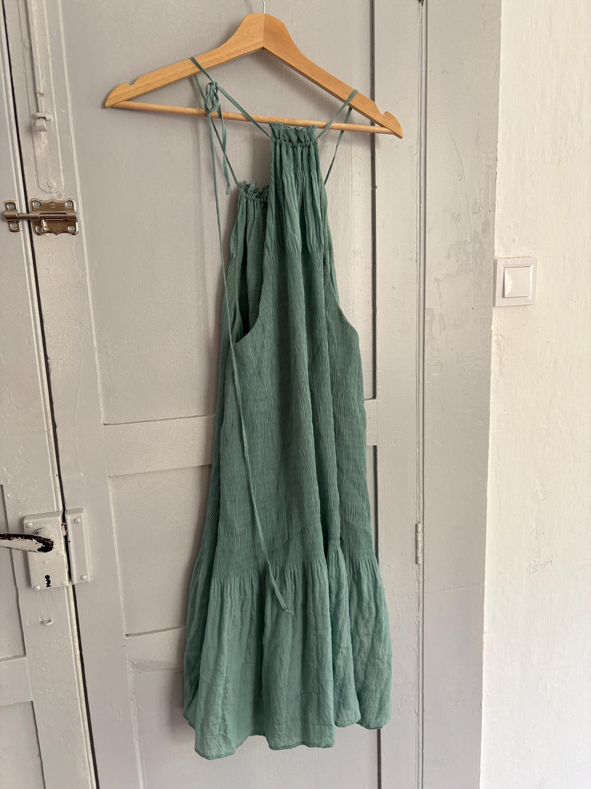 Vintage Intropia Designer Dress, Blue Lightweight Summer Dress, Modal Blend comfortable stylish midi dress