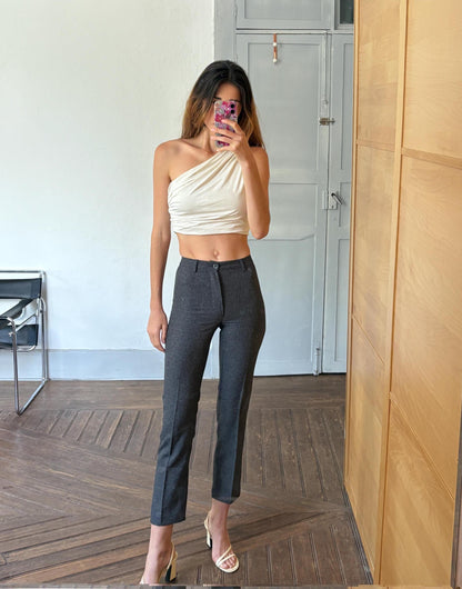 Vintage High Waist Formal Trousers in Luxe Fabric — additional view 5
