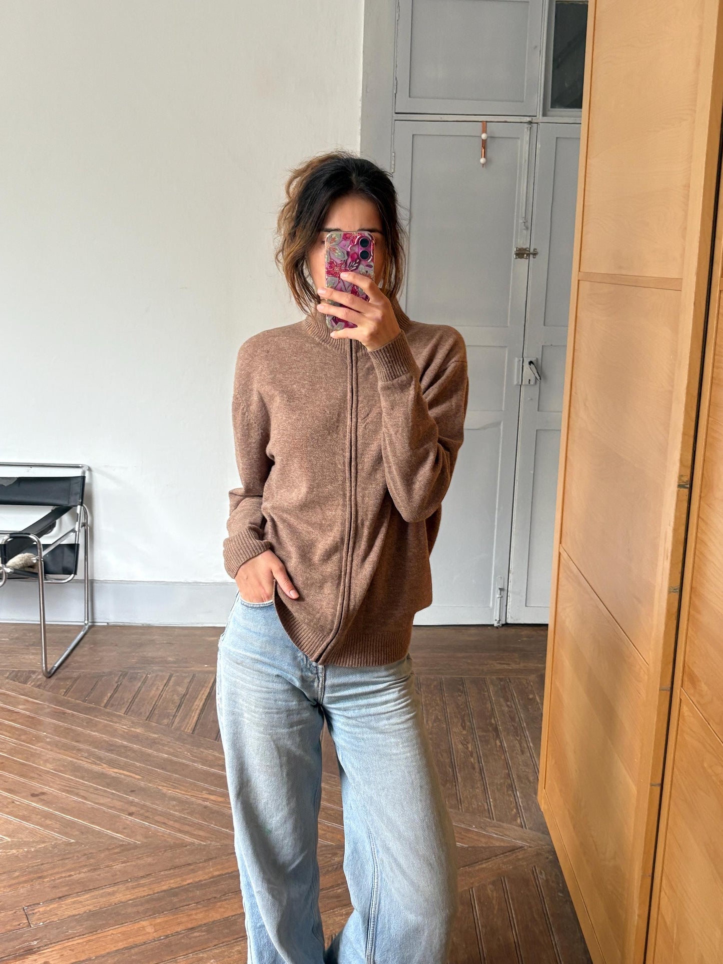 Vintage 100% Lambswool Zip-Up Cardigan – Soft & Timeless