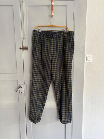 Vintage Plaid Wool Blend Trousers — additional view 7