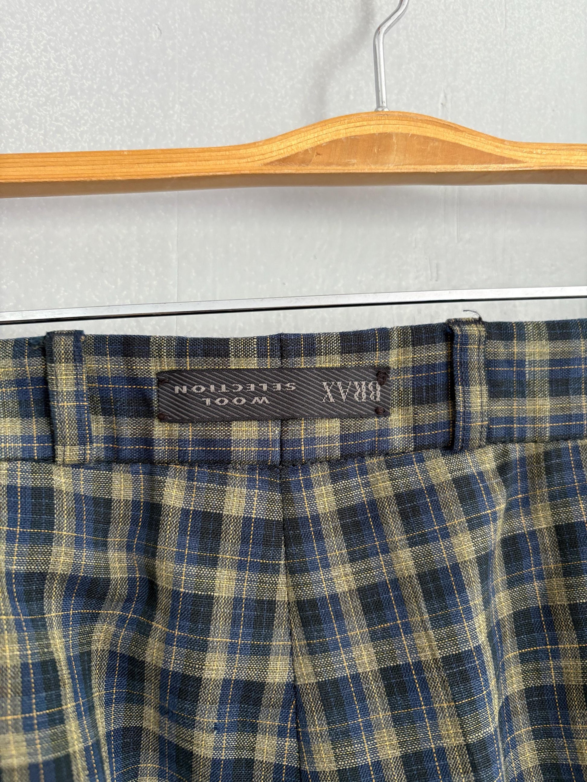 Vintage Brax plaid pants, Dark Academia trousers, Peek and Cloppenburg linen wool blend winter pants, Size XL - EU 44 - 46