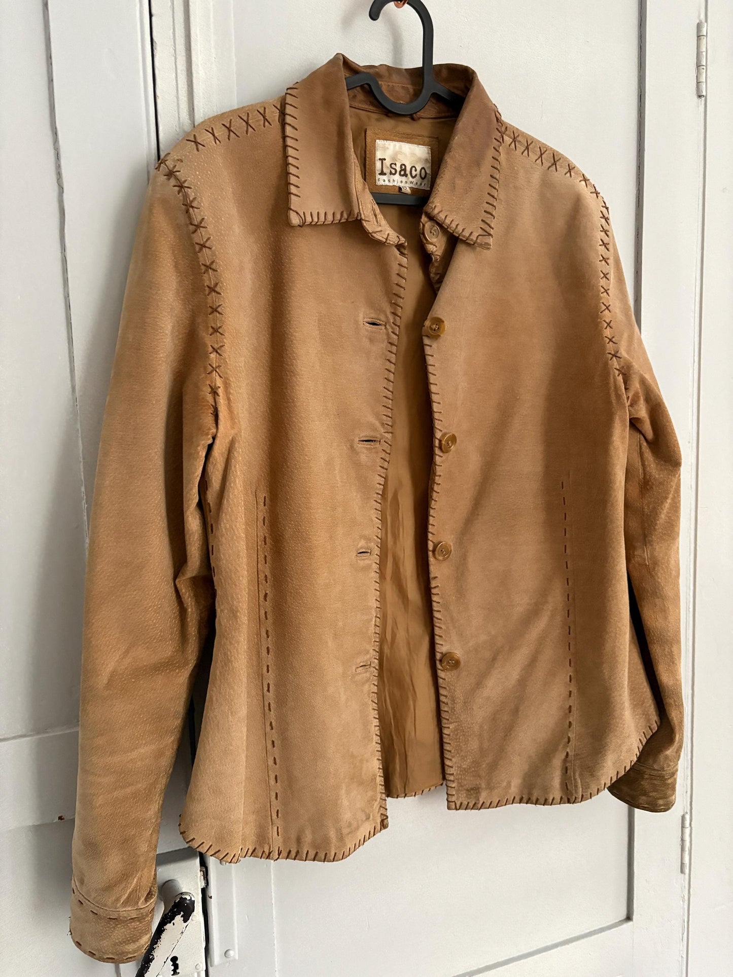 Vintage Tan Genuine Leather Jacket — additional view 7