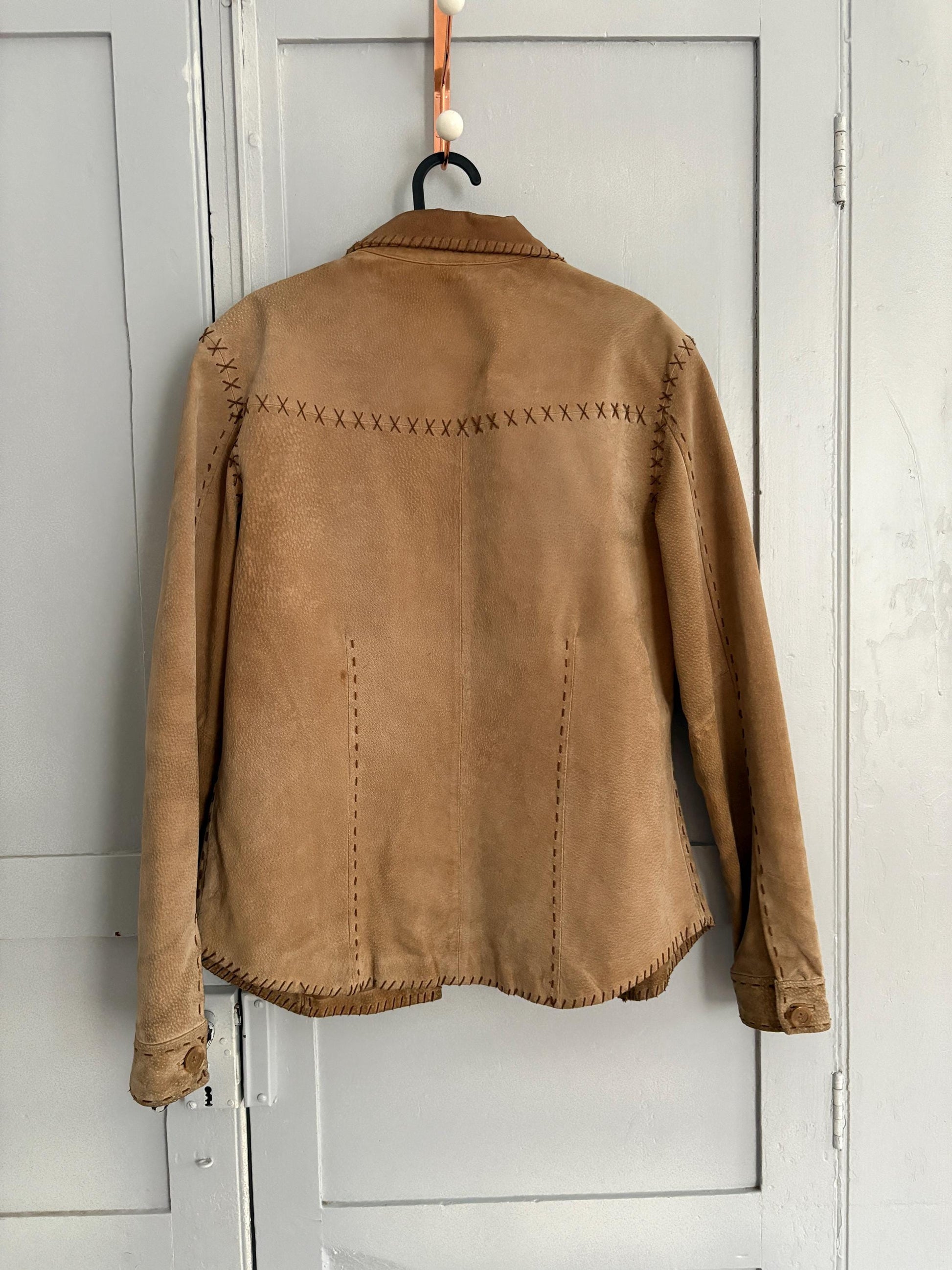 Vintage Tan Genuine Leather Jacket — additional view 9