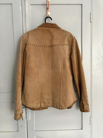 Vintage Tan Genuine Leather Jacket — additional view 9