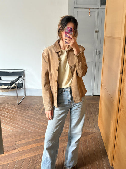 Vintage Tan Genuine Leather Jacket