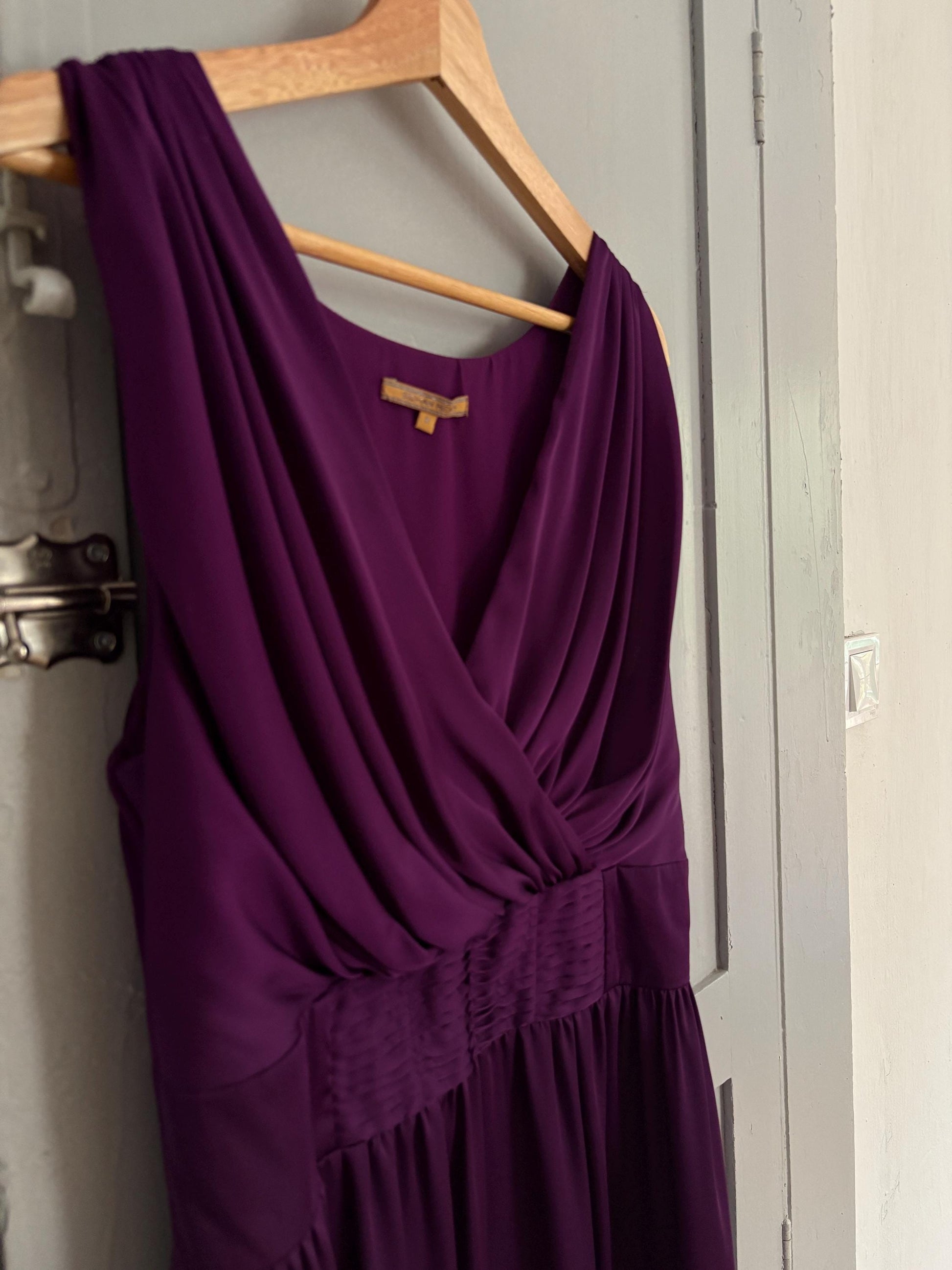 Vintage Silvian Heach Purple Formal Dress Elegant Draped Sleeveless Evening Mini Dress Party Cocktail Chic Retro 90s Y2K Aesthetic