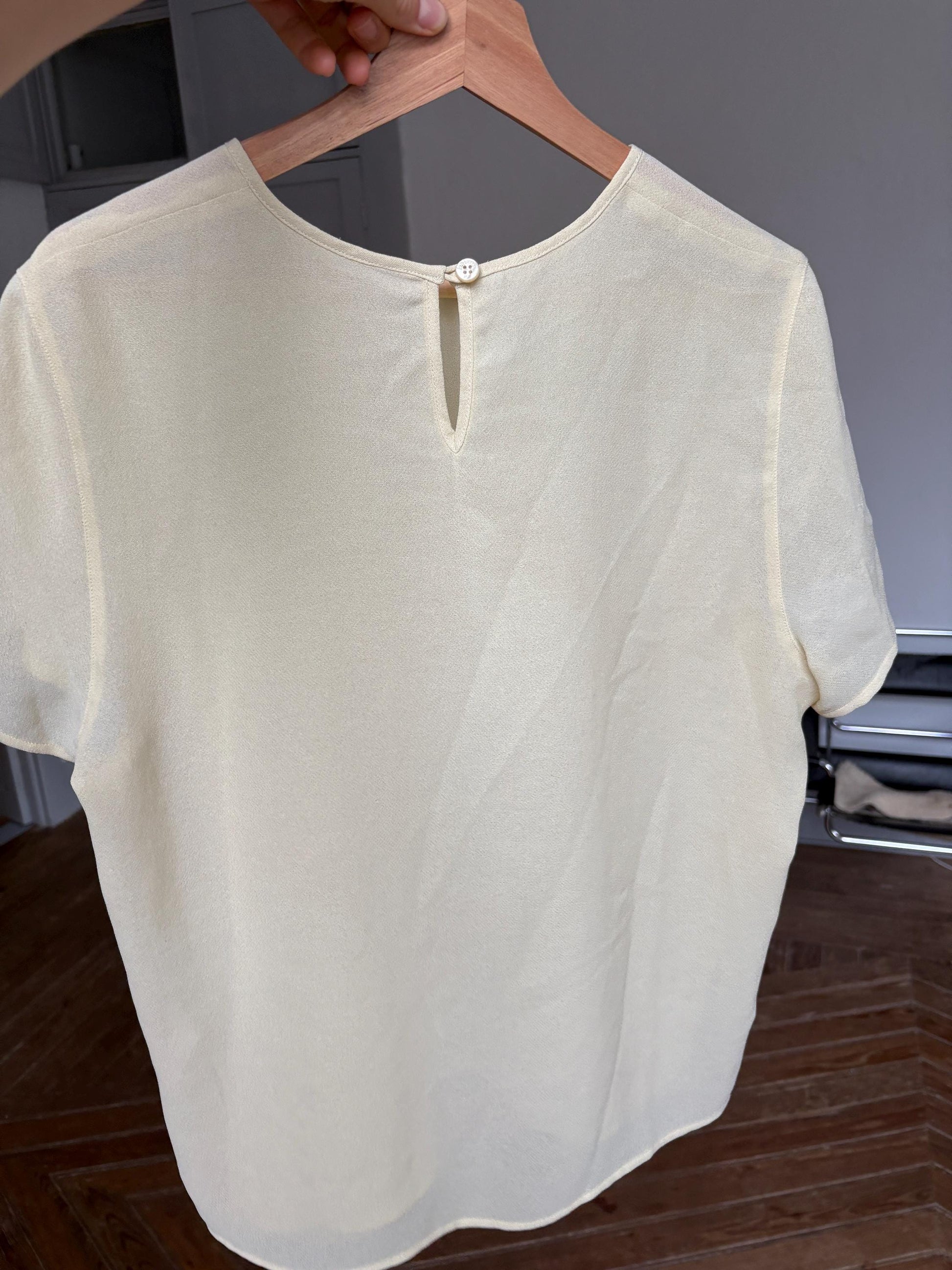 Vintage Burberrys Pastel Yellow Blouse – 90s Minimalist Dream, PRE BURBERRRY ERA