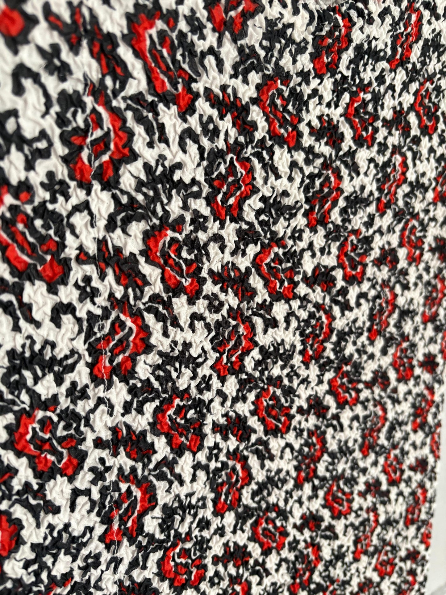 Vintage Adolfo Dominguez Bodycon Floral Mini Dress in Stretch Fabric Red Black White Size S EU36