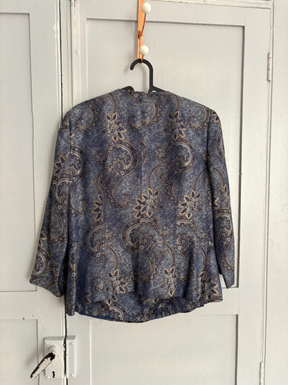 90s Blue Metallic Paisley Suit Set — additional view 10