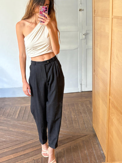 Vintage Pure Wool High Waist Trousers — additional view 6