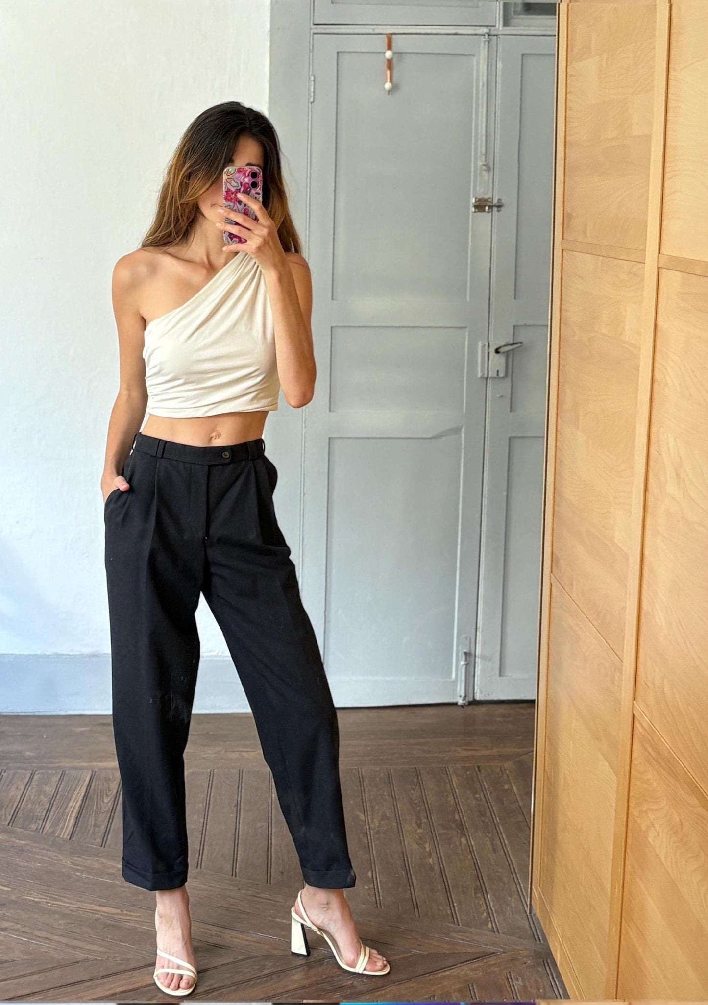 Vintage Commander Men Pants - Pure Wool High Waist Dark Academia Aesthetic Trousers -