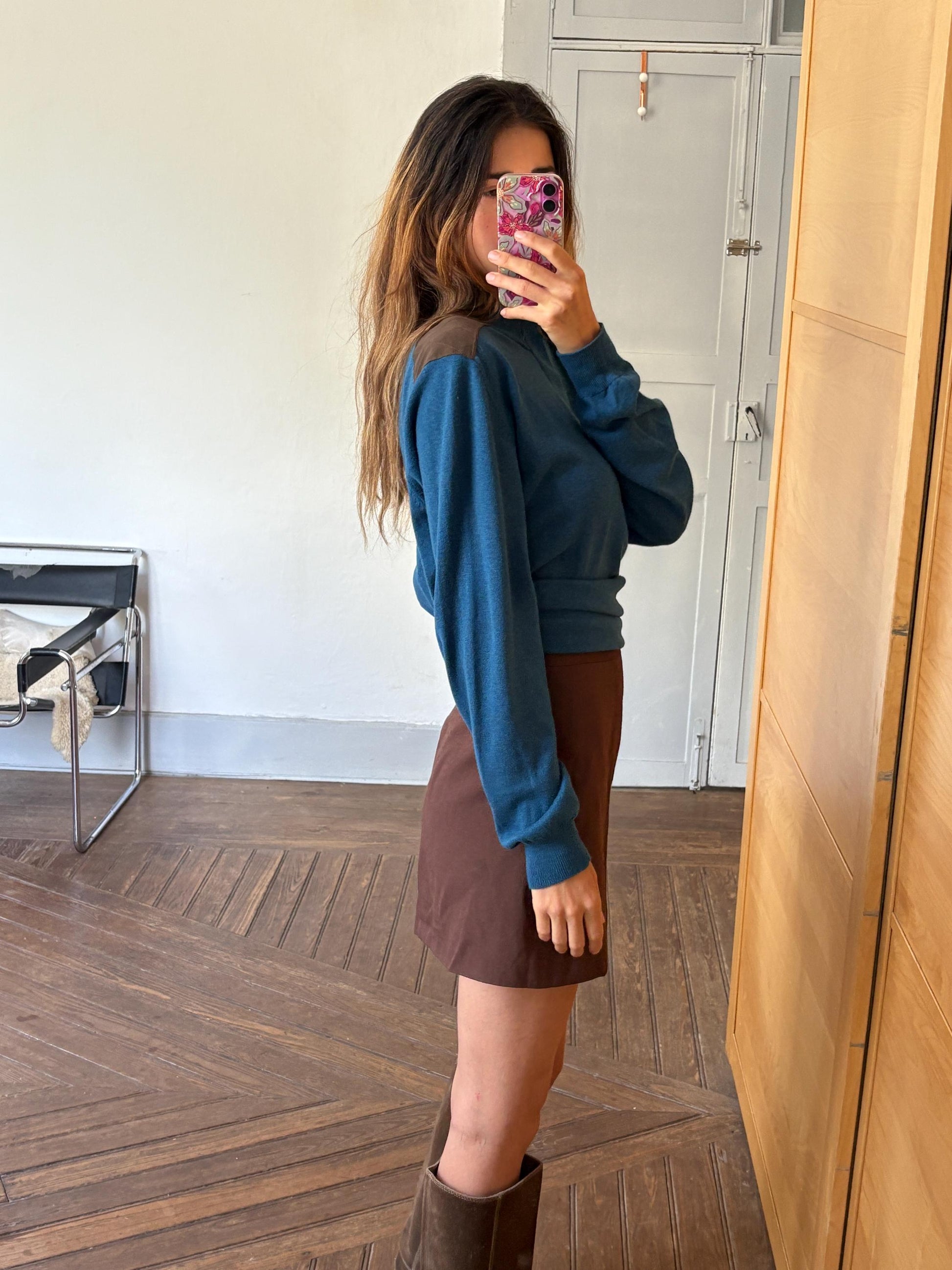 Vintage Massimo Dutti Cashmere - Cotton jumper, UNISEX preppy aesthetic soft knit pullover, Luxury dark academia style, Size L