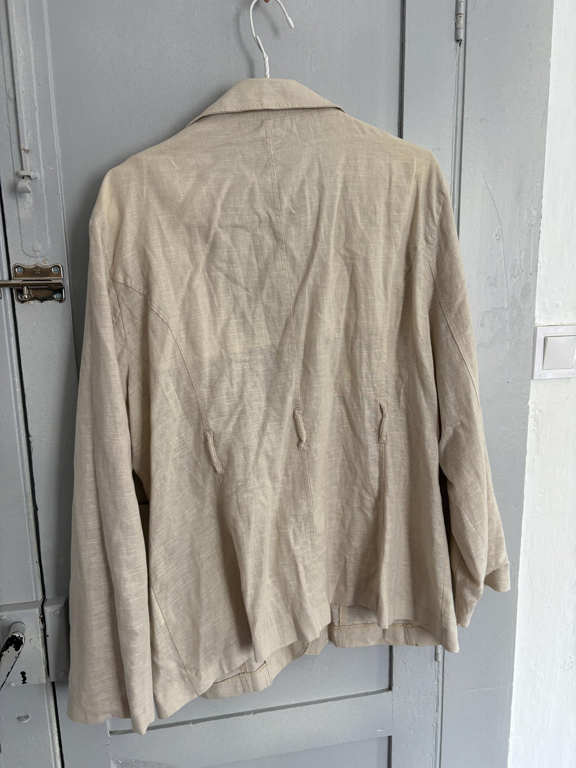 Vintage linen blazer, Natural beige neutral aesthetic summer jacket, Sustainable fashion