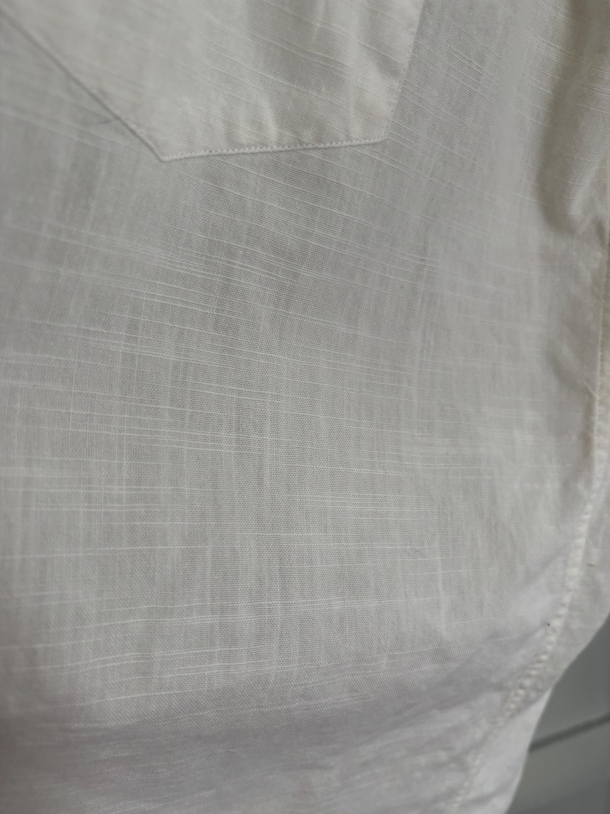 Vintage white blouse Paul & Shark Royal Yacht Club, Mens button down luxury linen maritime summer shirt, Size XL