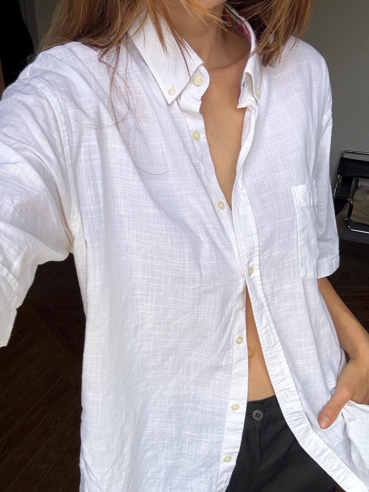 Vintage white blouse Paul & Shark Royal Yacht Club, Mens button down luxury linen maritime summer shirt, Size XL