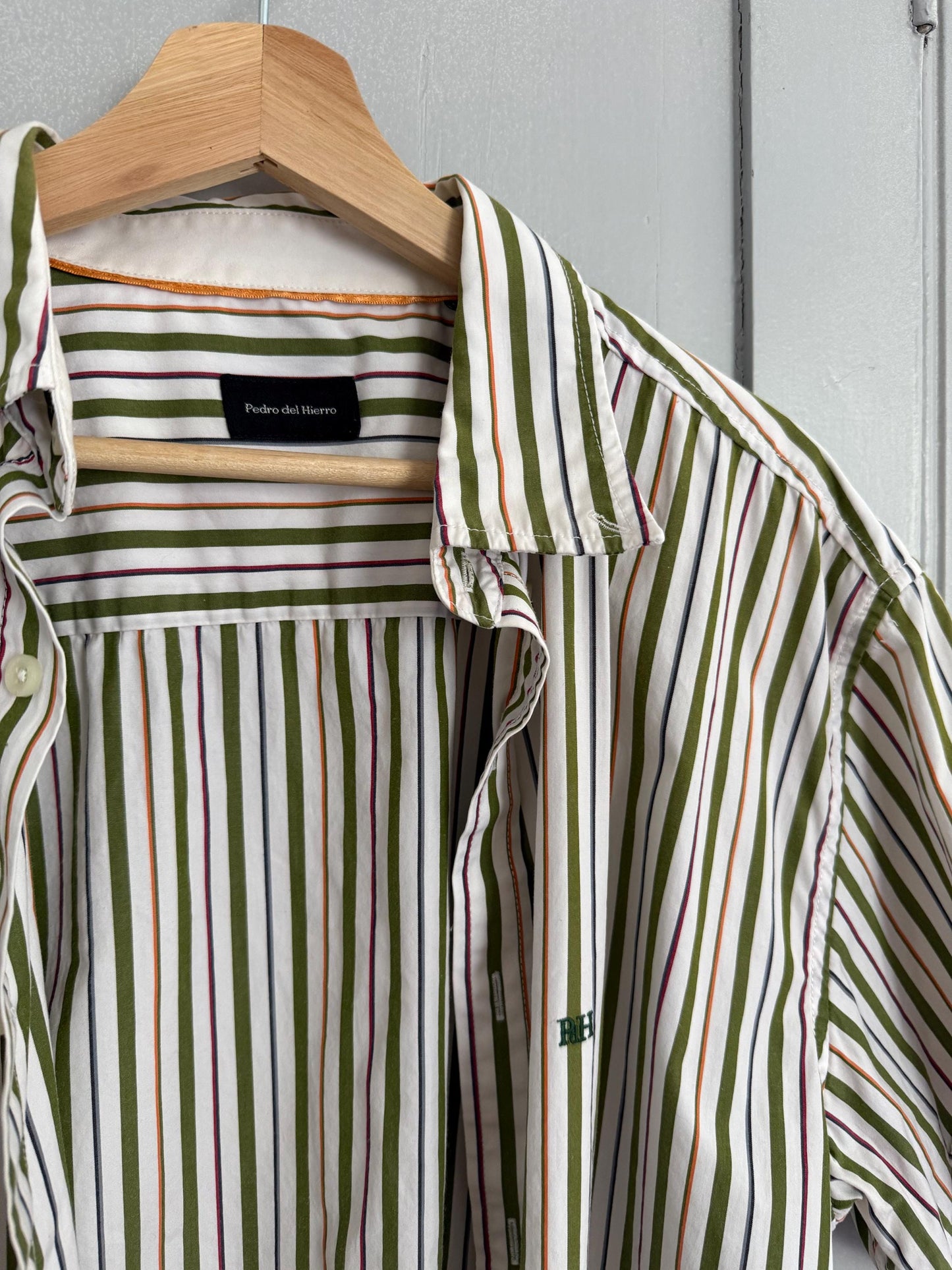 Vintage Pedro del Hierro striped shirt, Cotton oversized men’s button down, XL unisex loose fit blouse, Spanish designer fashion