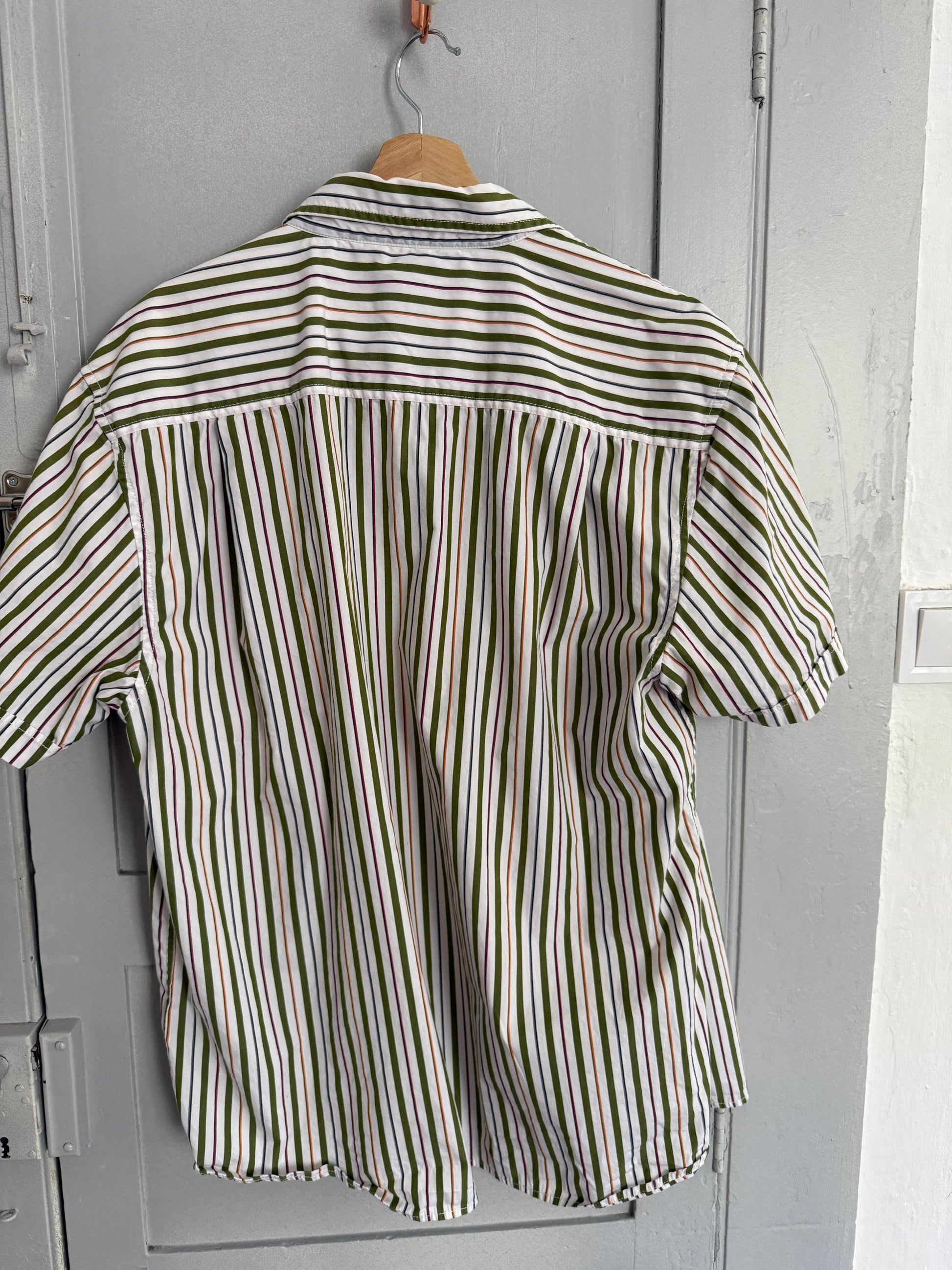 Vintage Pedro del Hierro striped shirt, Cotton oversized men’s button down, XL unisex loose fit blouse, Spanish designer fashion