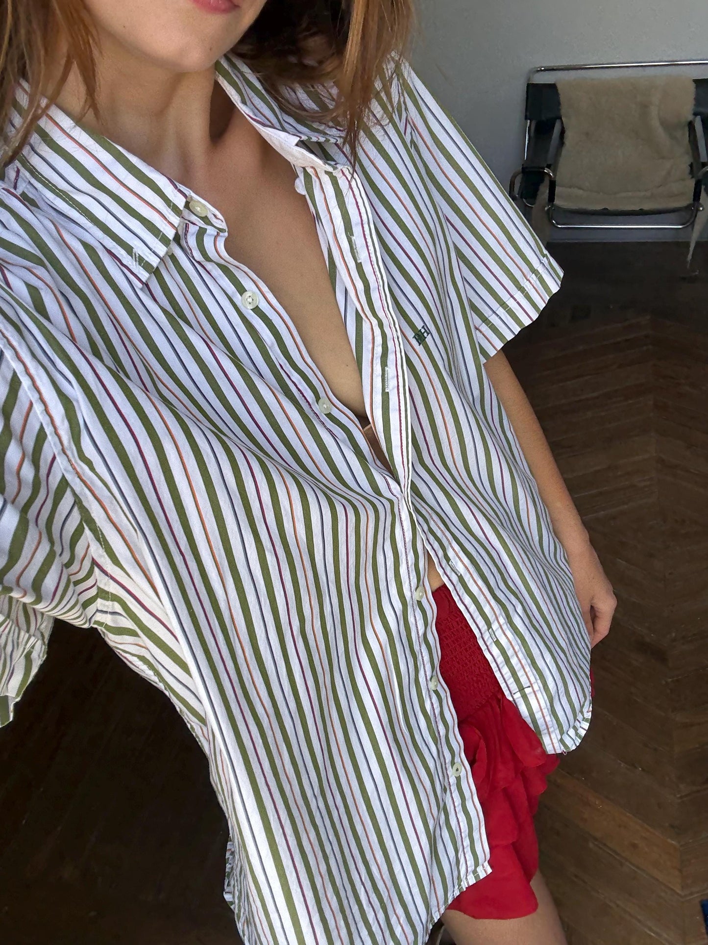 Vintage Pedro del Hierro striped shirt, Cotton oversized men’s button down, XL unisex loose fit blouse, Spanish designer fashion