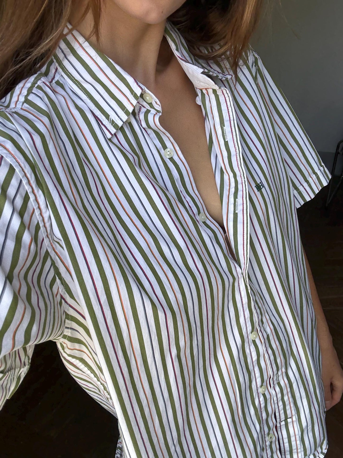 Vintage Pedro del Hierro striped shirt, Cotton oversized men’s button down, XL unisex loose fit blouse, Spanish designer fashion