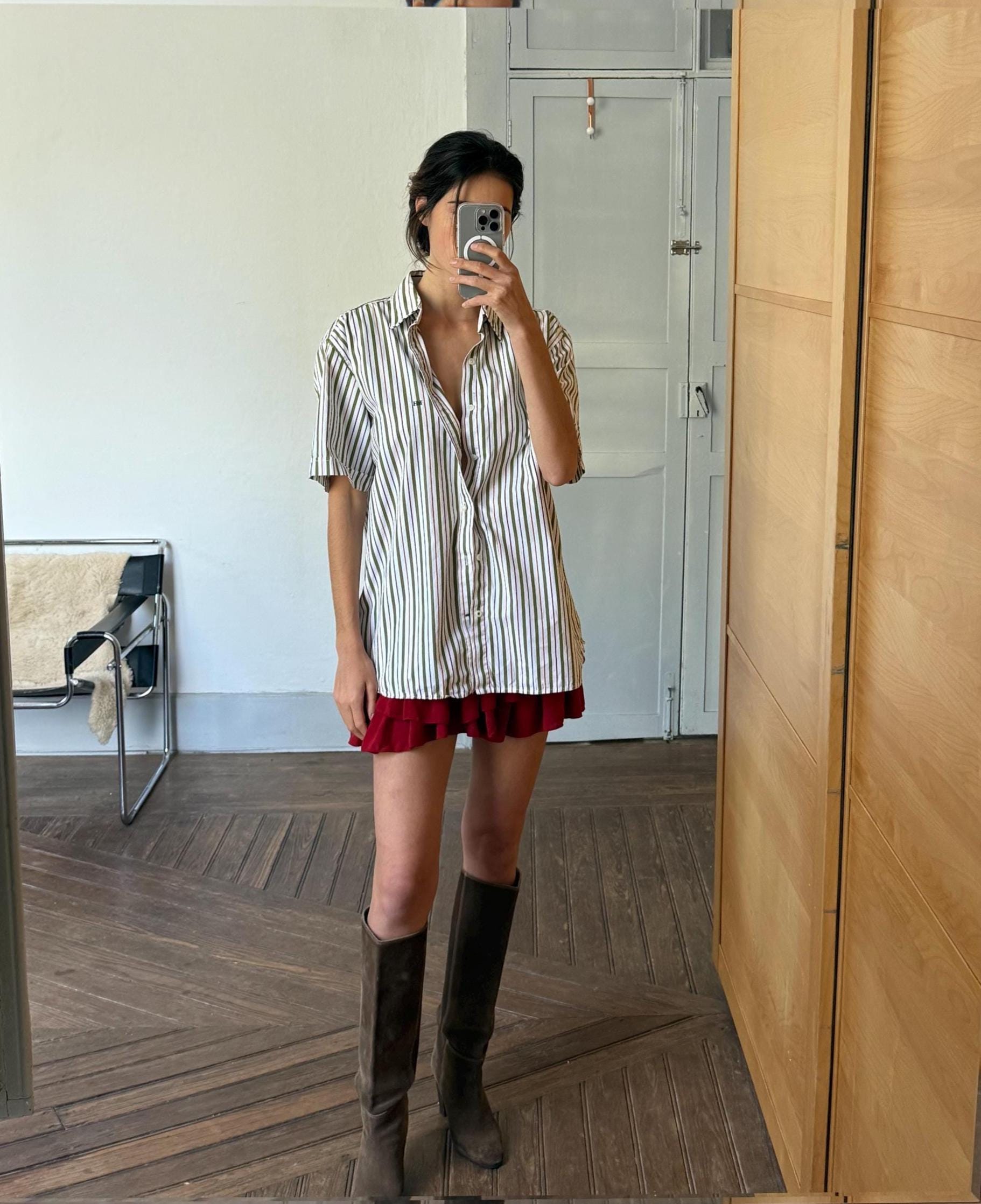 Vintage Pedro del Hierro striped shirt, Cotton oversized men’s button down, XL unisex loose fit blouse, Spanish designer fashion