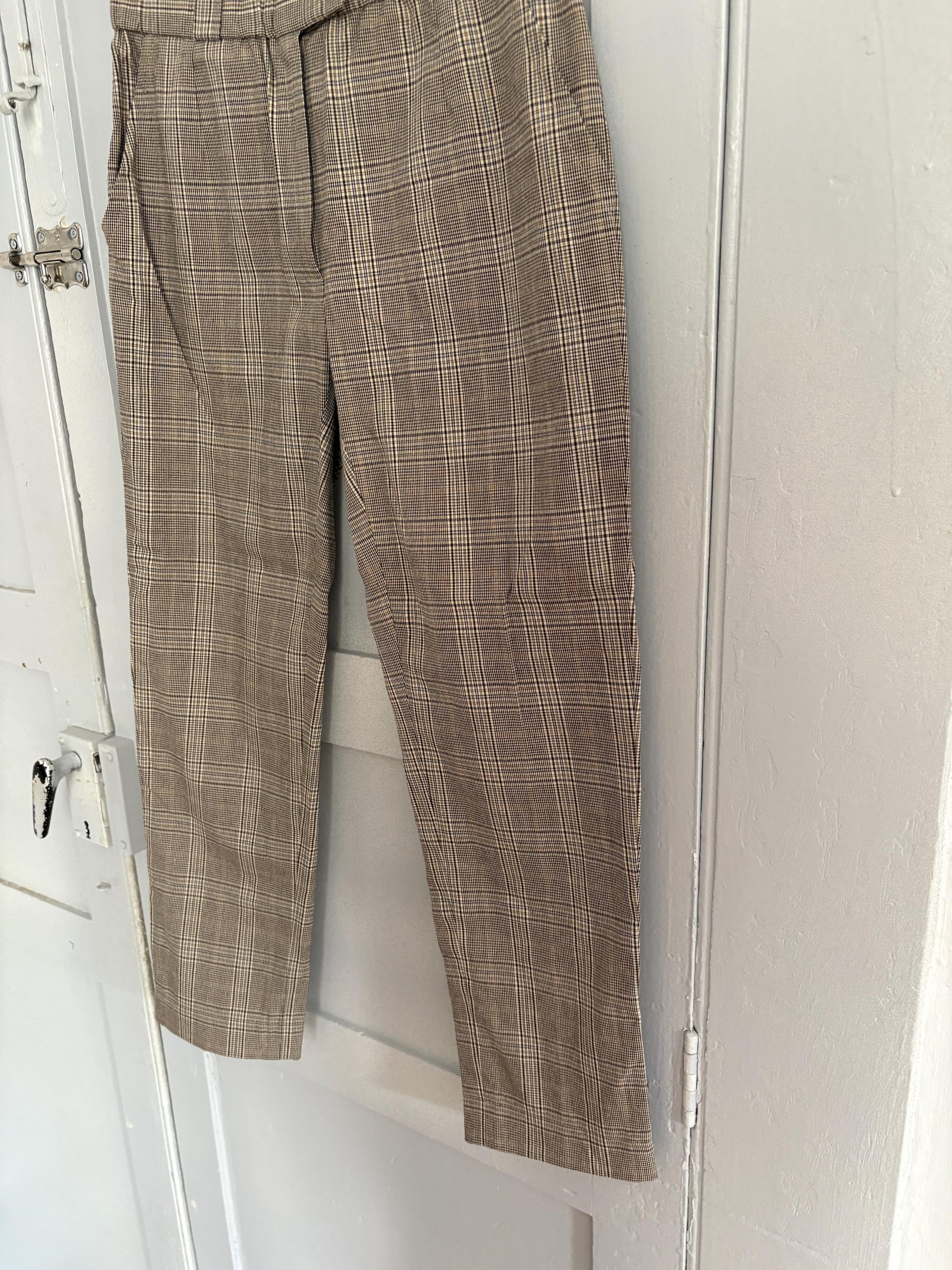vintage light academia plaid pants, Essthetic trousers, petite fit cropped trousers,
