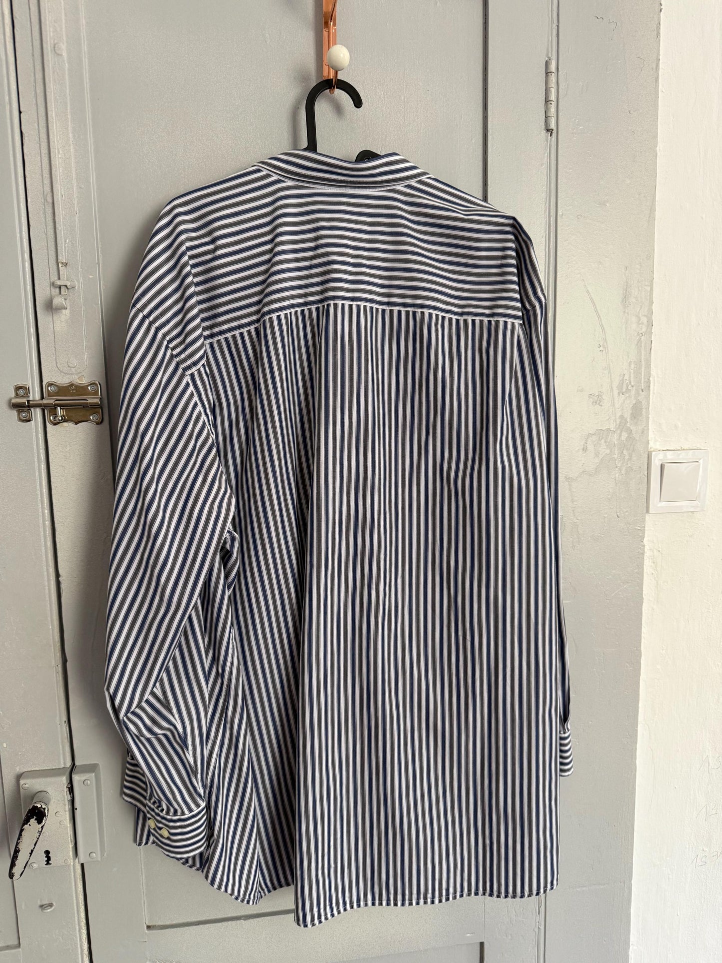 Vintage Burberry London Striped Shirt | 100% Cotton Button Down | Oversized Fit Boyfriend Shirt | Scandinavian Style | Size L - XL
