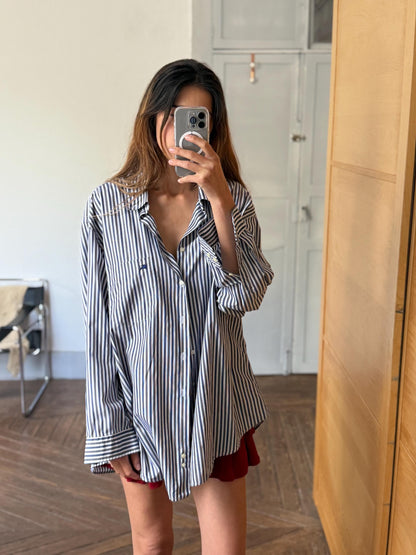 Vintage Burberry London Striped Cotton Shirt — detail