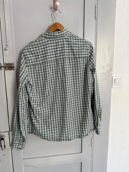 Vintage Burberry Check Shirt in Green & White — additional view 10