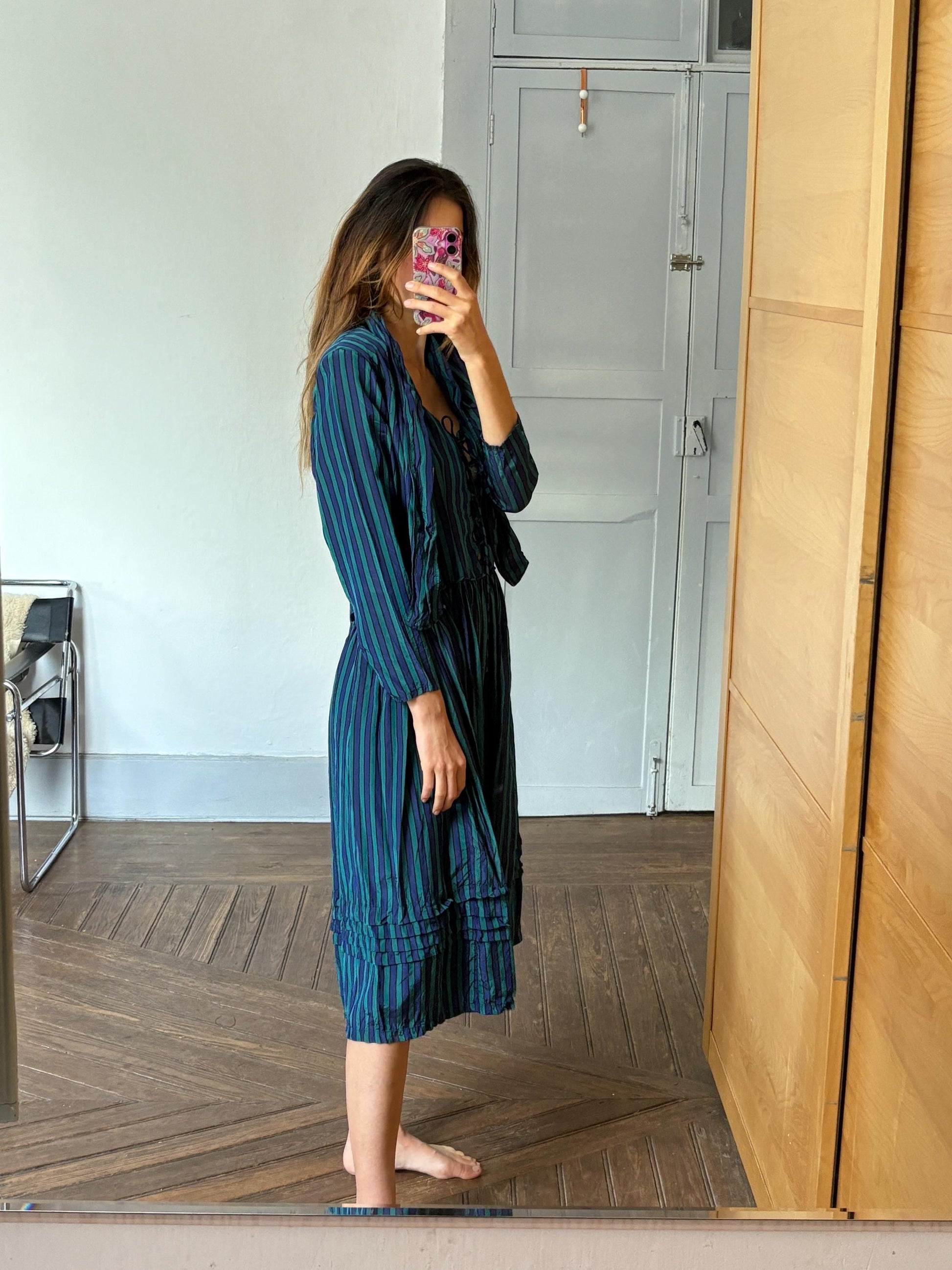 vintage monsoon dress and jacket set, Striped cottage core retro set, Size UK 14 USA 12 EUR 40, Vintage aesthetic