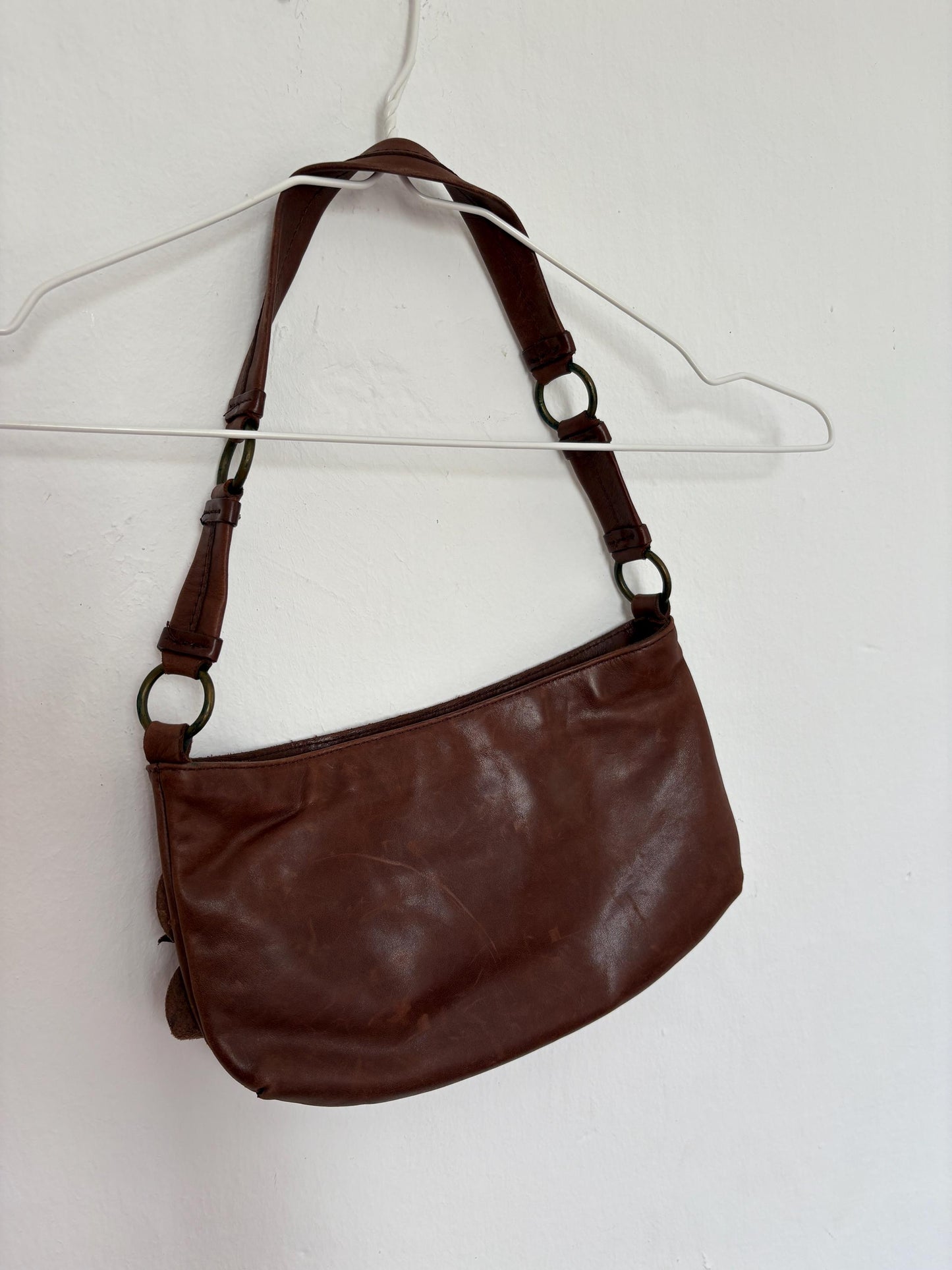 Vintage Massimo Dutti baguette bag, Genuine leather stylish woman purse, Cute tiny shoulder bag with flowers and beads