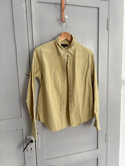 Vintage Cotton Long Sleeve Minimalist Blouse — fabric close-up