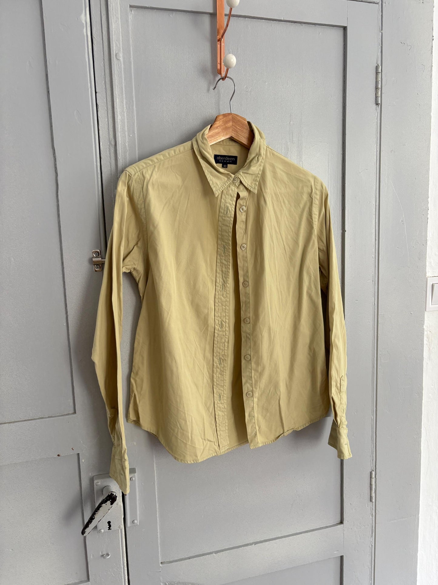 vintage cotton long sleeve shirt Aberdeen 100% cotton minimalist blouse soft feel sustainable classic top