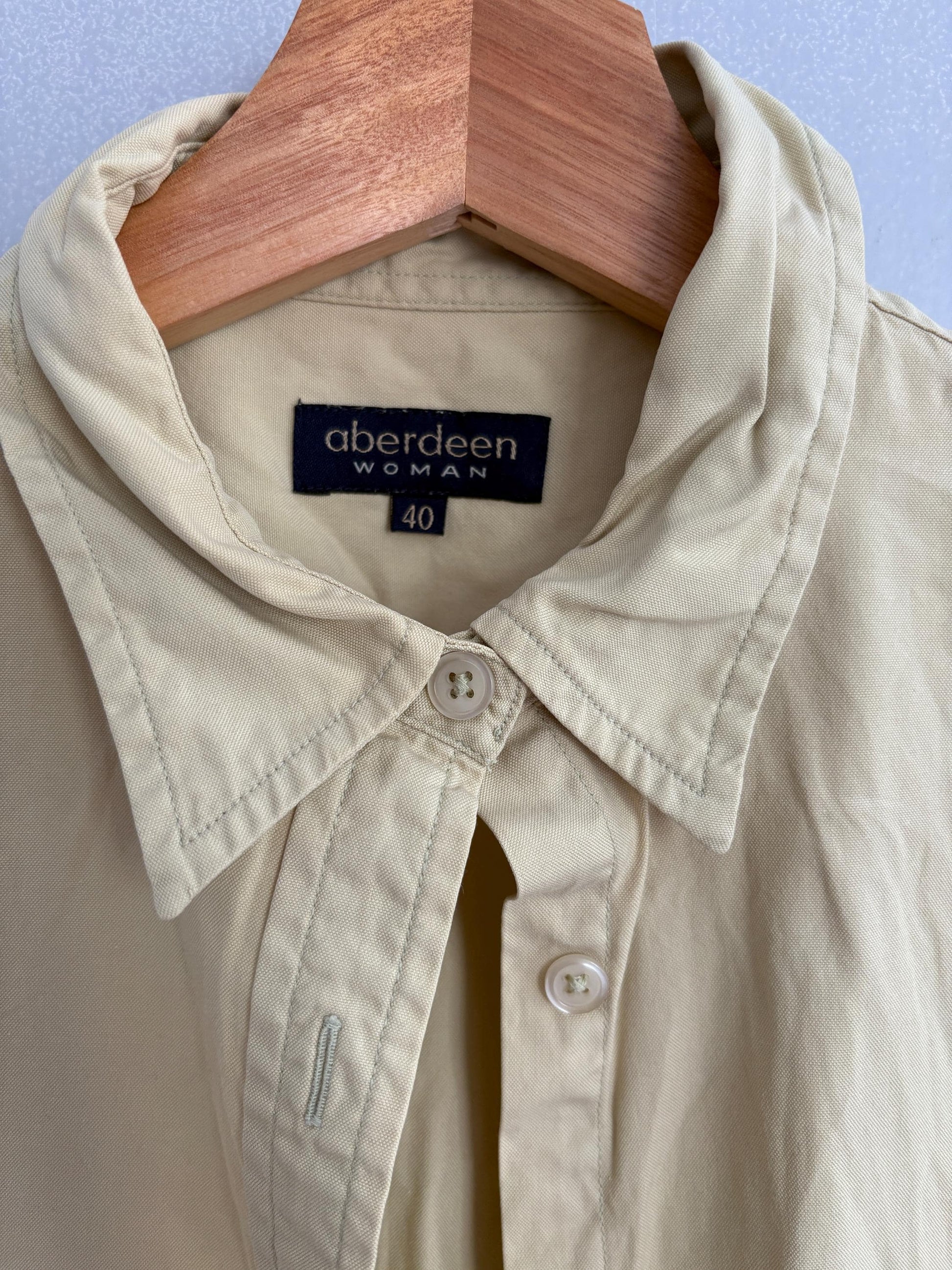 vintage cotton long sleeve shirt Aberdeen 100% cotton minimalist blouse soft feel sustainable classic top