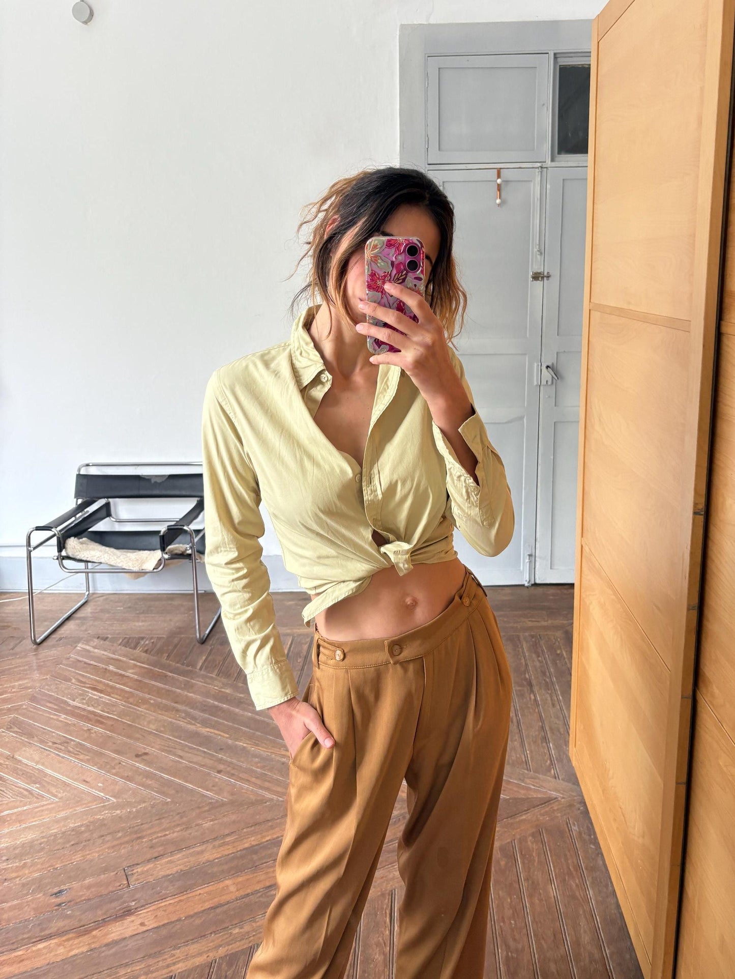 vintage cotton long sleeve shirt Aberdeen 100% cotton minimalist blouse soft feel sustainable classic top