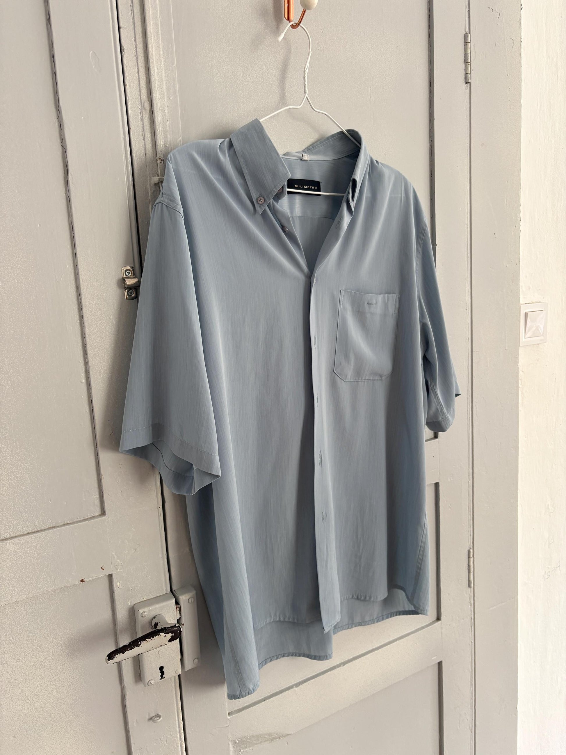 Vintage fantastic draping shirt loose fit casual stylish button down unisex menswear inspired minimalist airy top