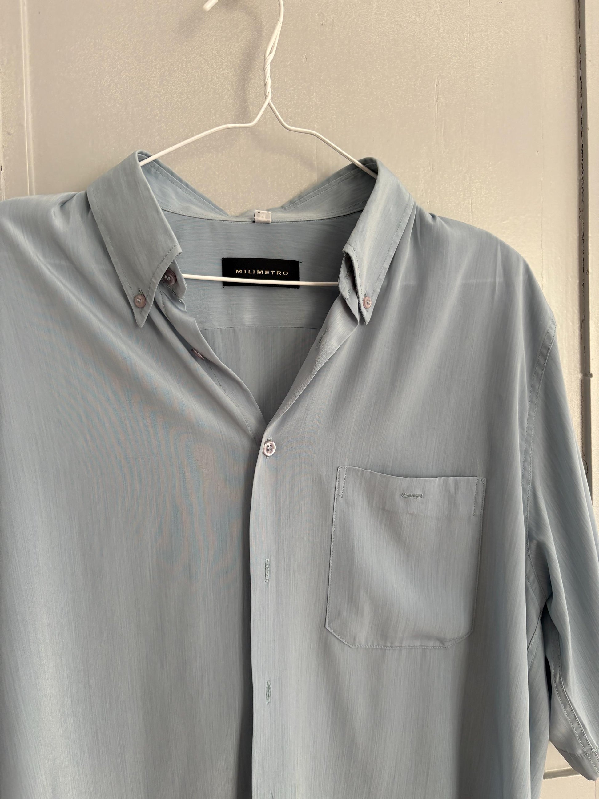 Vintage fantastic draping shirt loose fit casual stylish button down unisex menswear inspired minimalist airy top