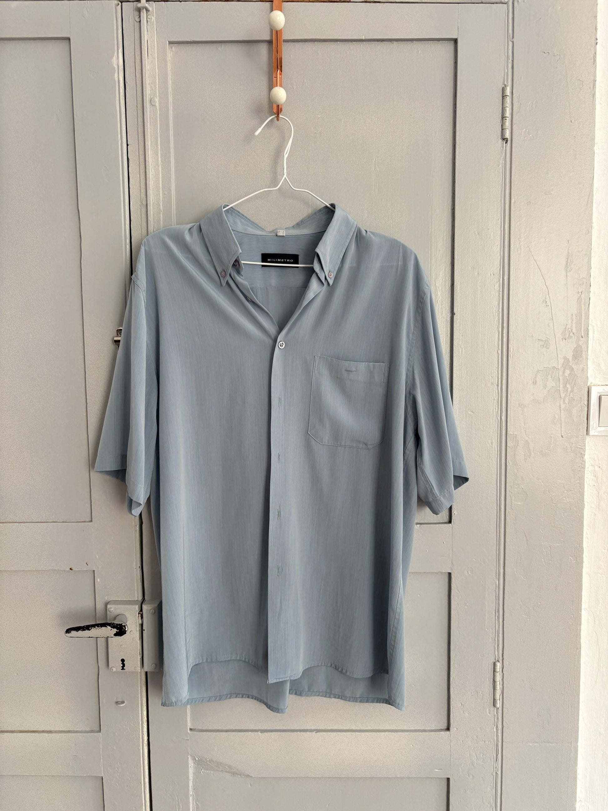 Vintage fantastic draping shirt loose fit casual stylish button down unisex menswear inspired minimalist airy top