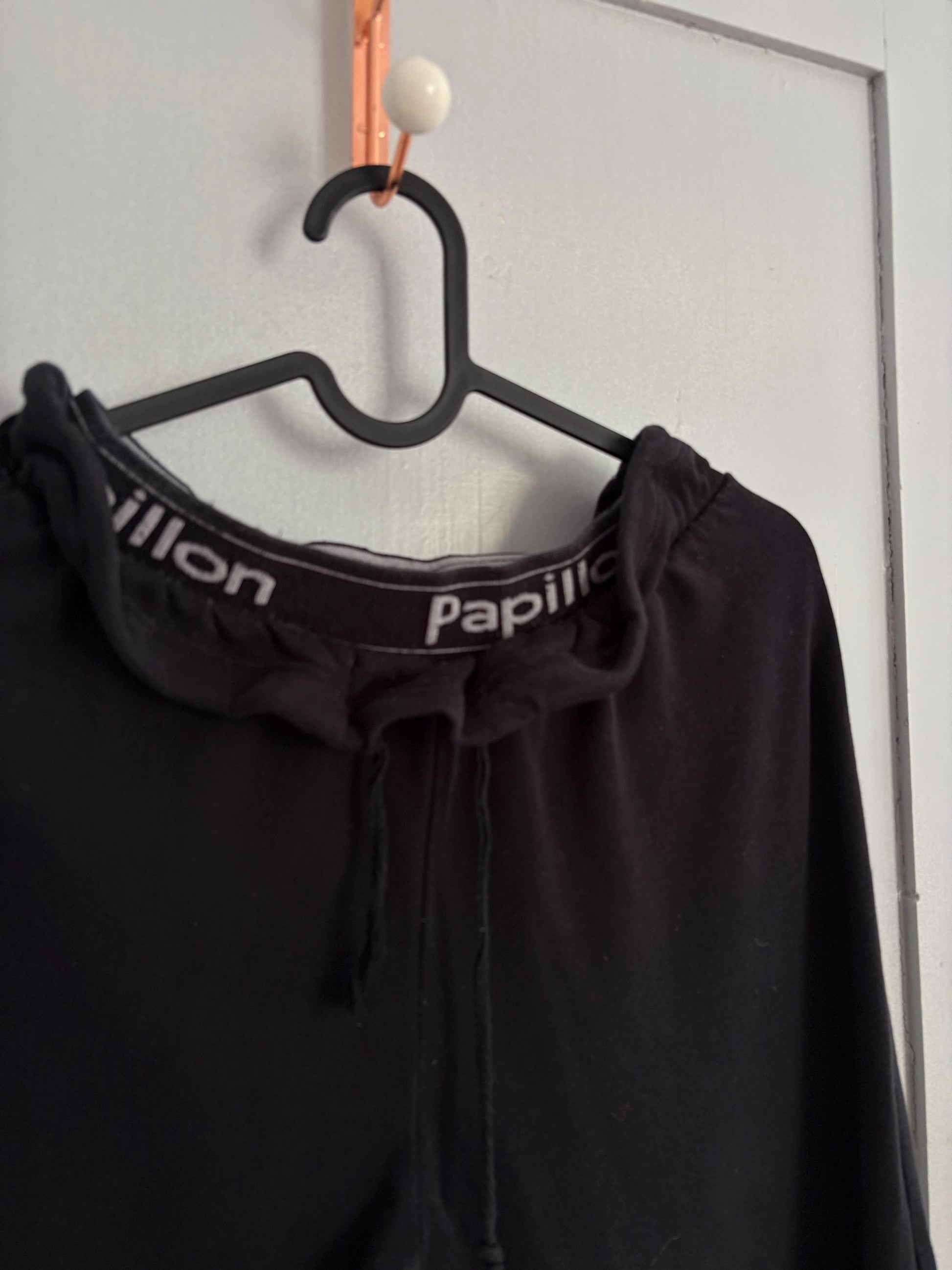 Vintage Papillon Black Dance Pants – Ballet-Inspired Comfort with Sporty Edge, S