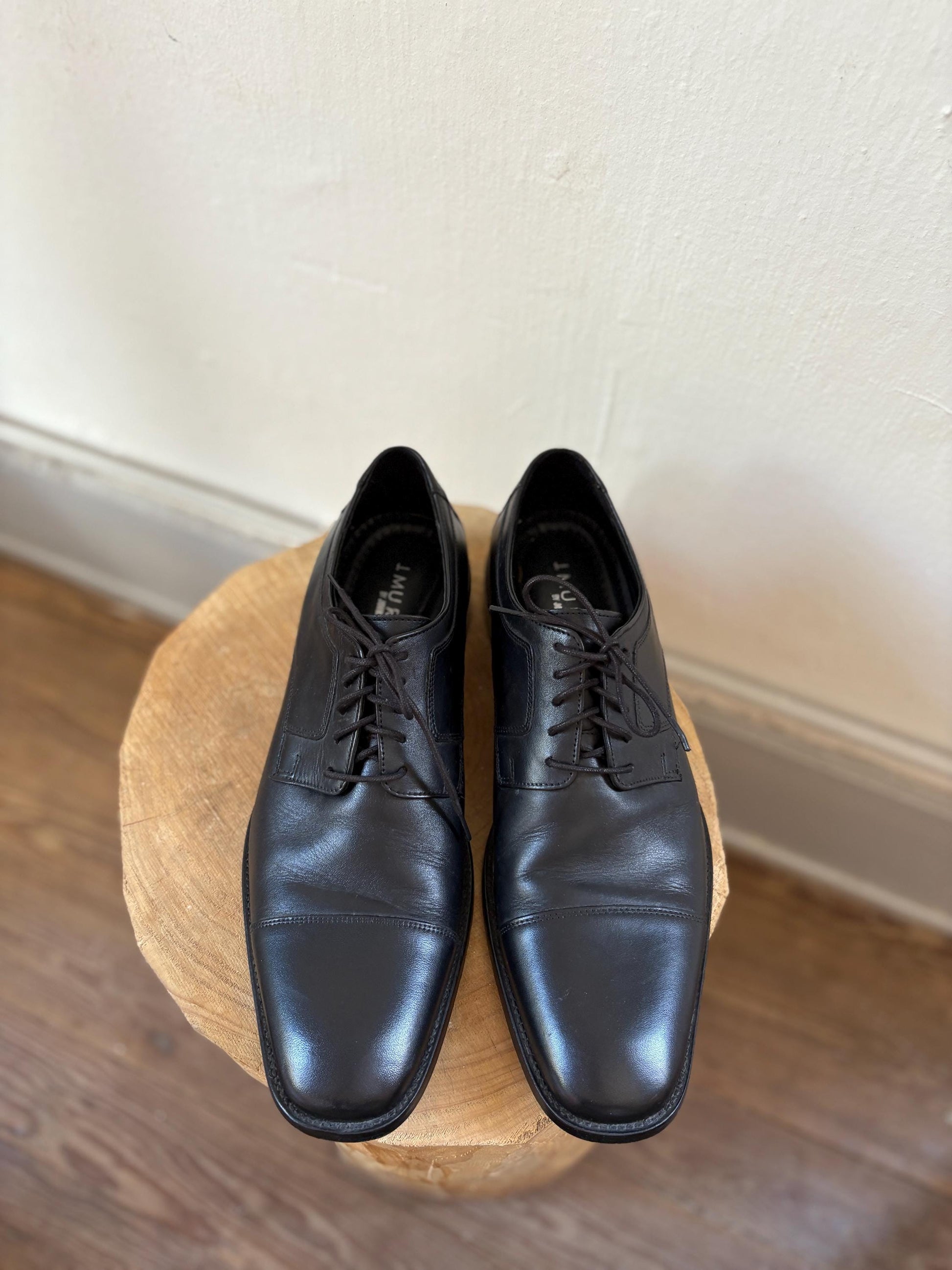 Men's designer shoes, J. Murphy by Johnston & Murphy Black Leather Dress Shoes – Classic Men’s Oxford shoes like new, US 13