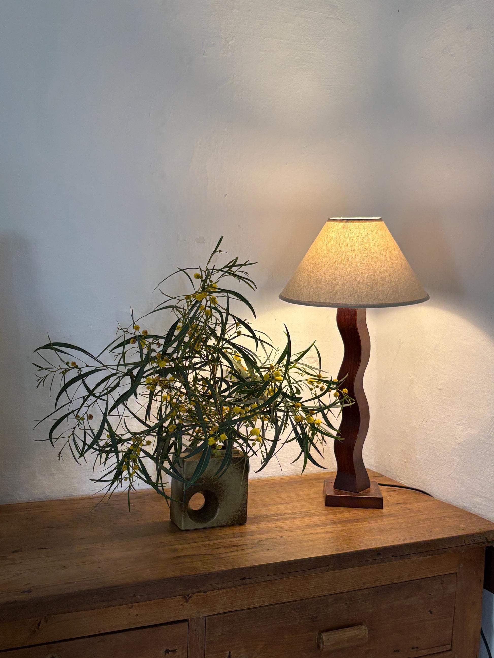 Vintage Vase with Hole – Sculptural Ceramic Cube Design in Earthy Glaze