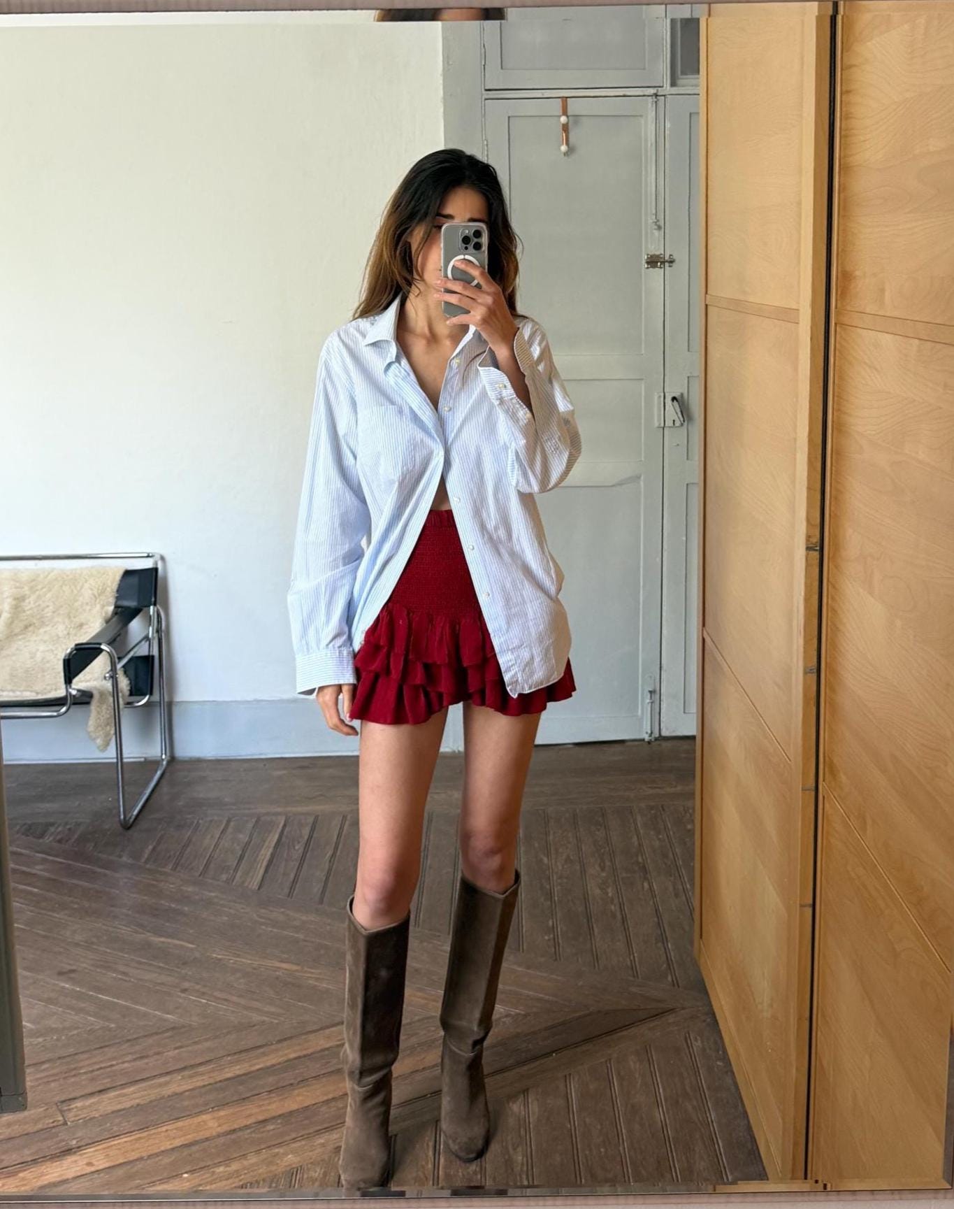 Vintage Burberry London Striped Shirt | Light Blue & White Button-Up | Oversized Fit Cotton Blouse | Classic Unisex Style