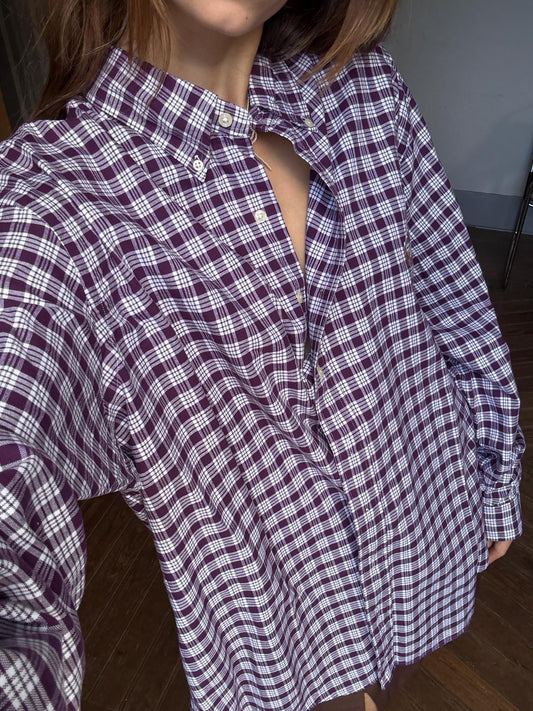 Vintage Ralph Lauren Shirt – Oversized Plaid 100% Cotton Shirt, Unisex Button Down, Preppy Classic. Size XXL