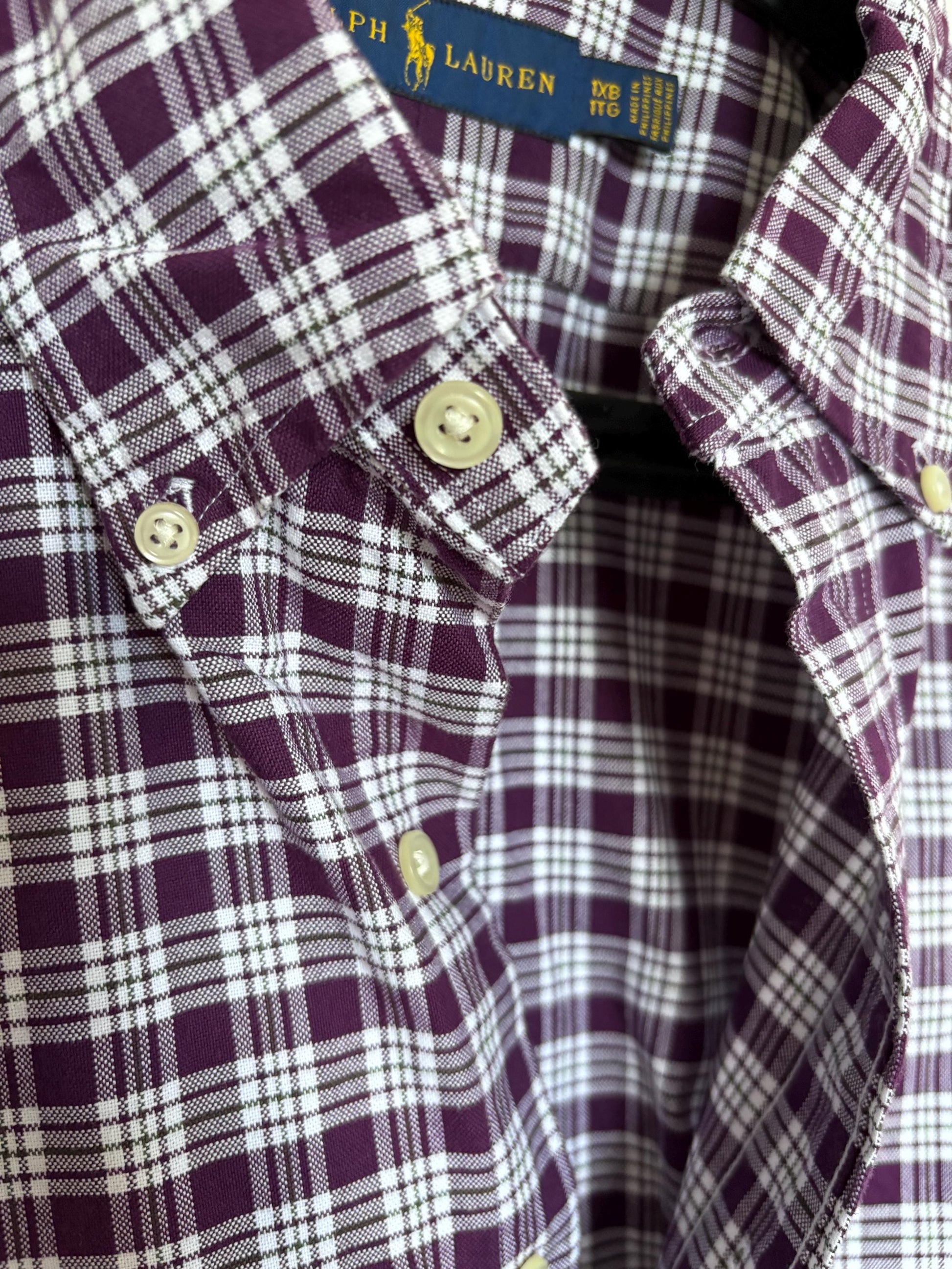 Vintage Ralph Lauren Shirt – Oversized Plaid 100% Cotton Shirt, Unisex Button Down, Preppy Classic. Size XXL