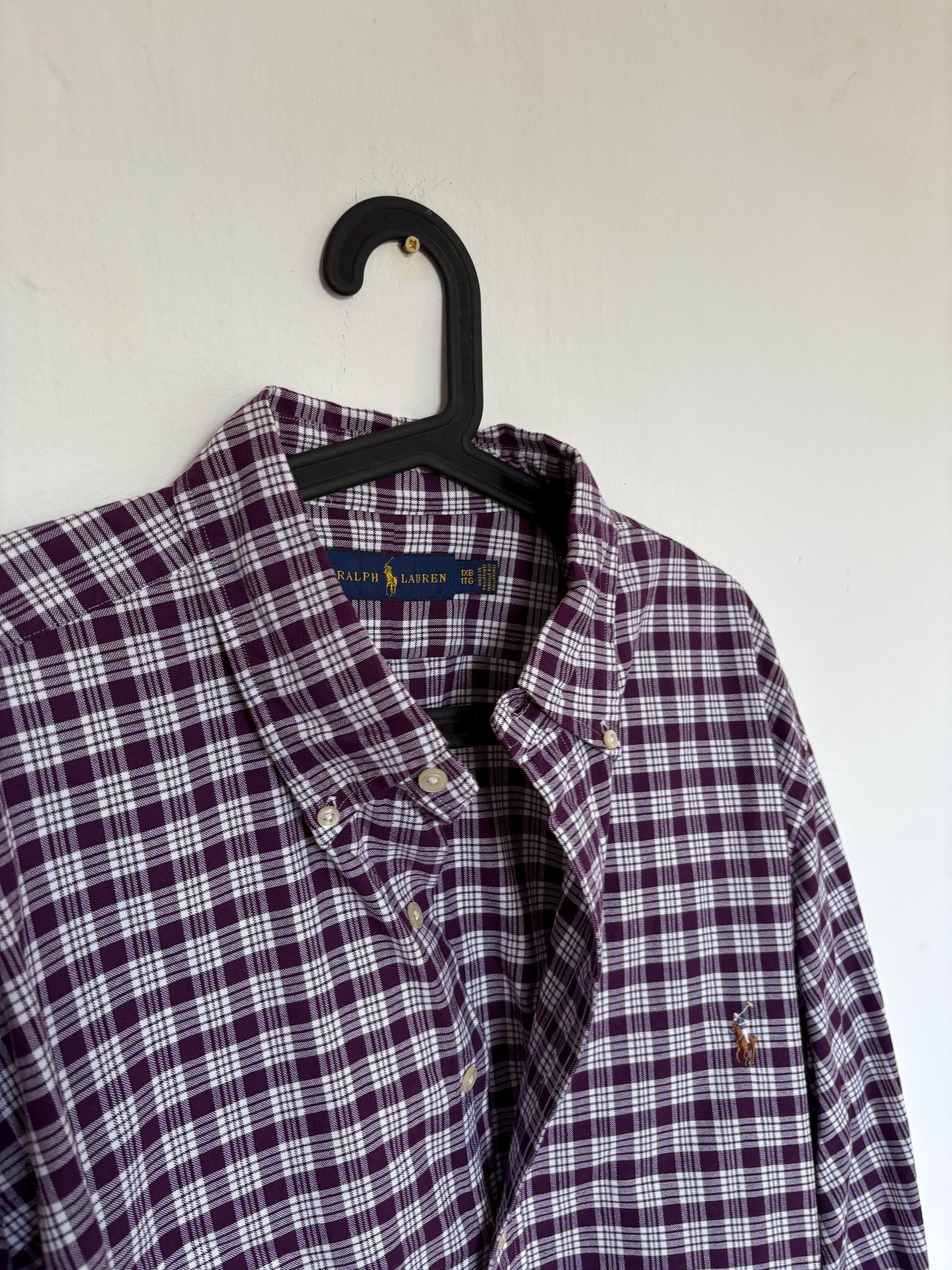 Vintage Ralph Lauren Shirt – Oversized Plaid 100% Cotton Shirt, Unisex Button Down, Preppy Classic. Size XXL