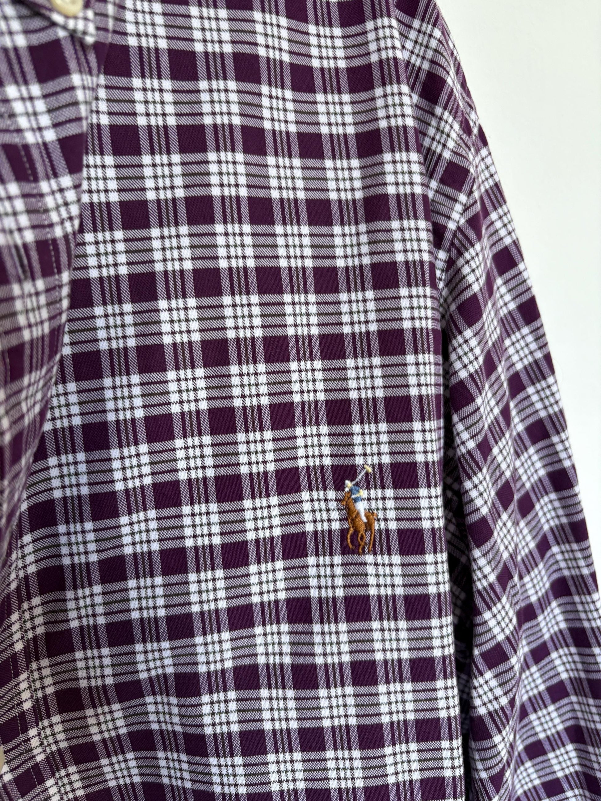 Vintage Ralph Lauren Shirt – Oversized Plaid 100% Cotton Shirt, Unisex Button Down, Preppy Classic. Size XXL