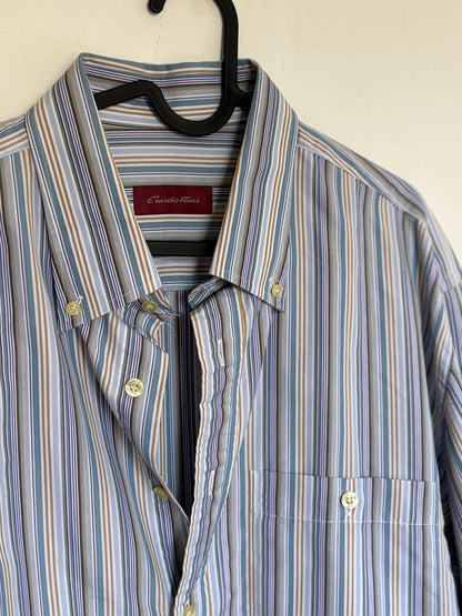 Vintage Striped Cotton Blend Button-Down Shirt — additional view 9